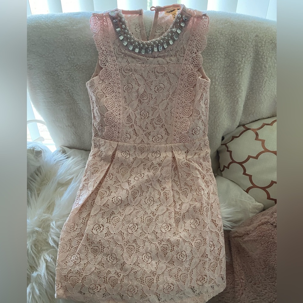 Pink lace little girls dress / shirt